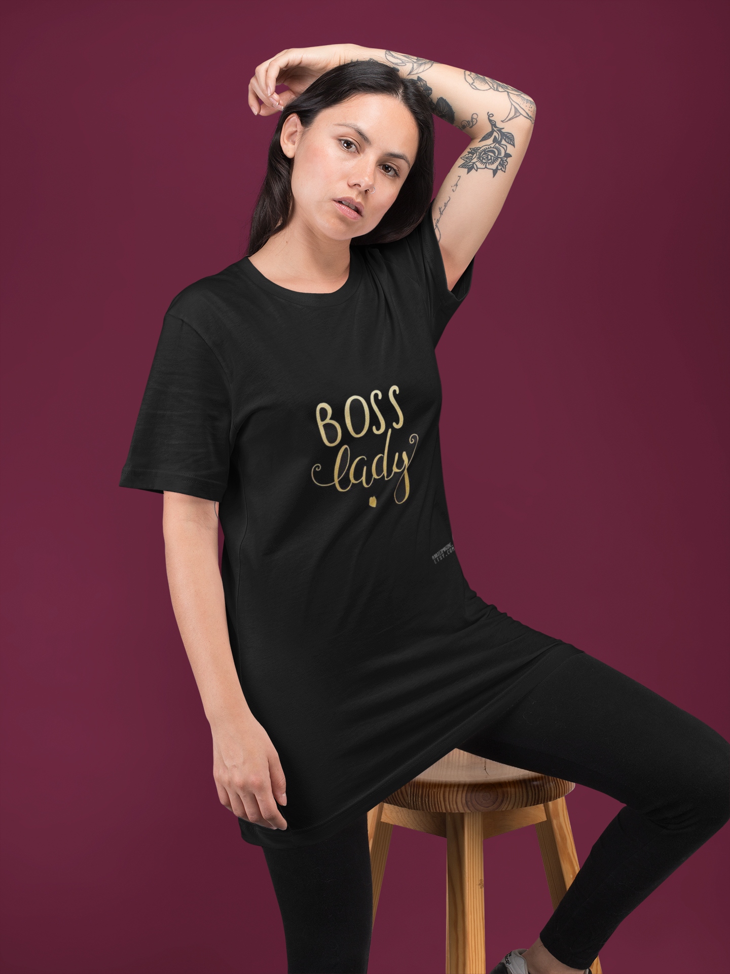 "Bossy lady" Stylish Black Graphic T-shirt for Women – Summer 2025 Collection | Bold Prints, Comfort Fit & Streetwear Vibes 🌞