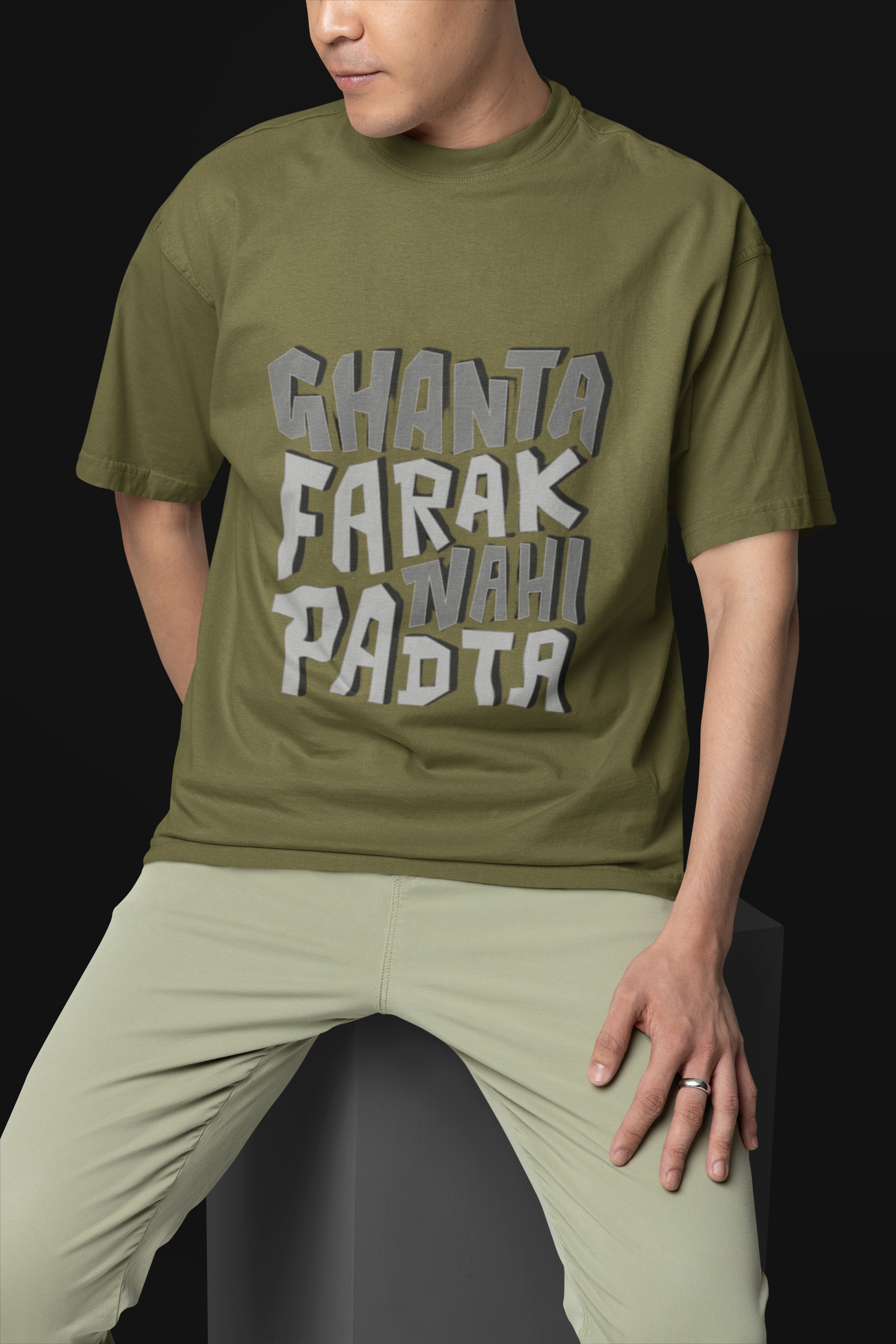 "Bold Urdu Text" T-Shirt – Inspirational Black Tee for Modern Lifestyle
